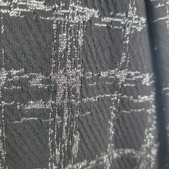 APT. 9 Ponte Stretch Knit Jacket Shine Plaid L NWT Black & Silver - Picture 4 of 16